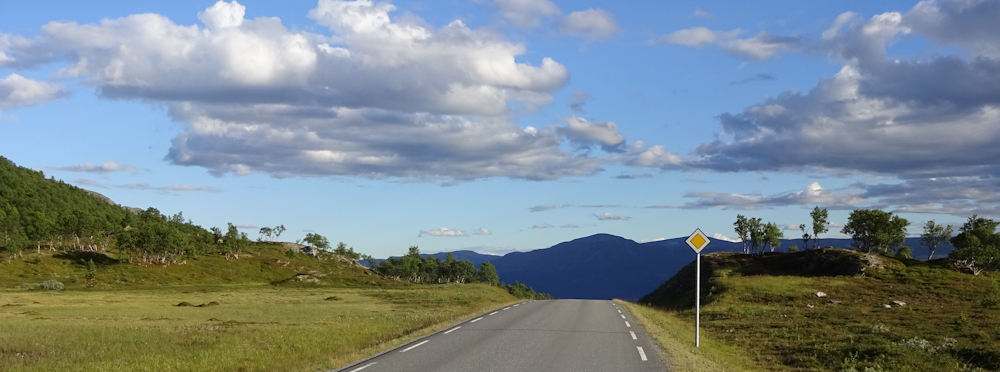 Der Traum eines jeden Radlers: bergab, Sonne und eine leere Strasse!