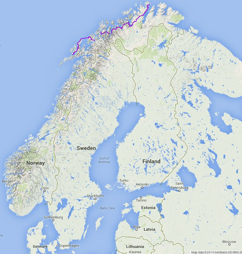 Strecke nach 700 km auf dem Rad …